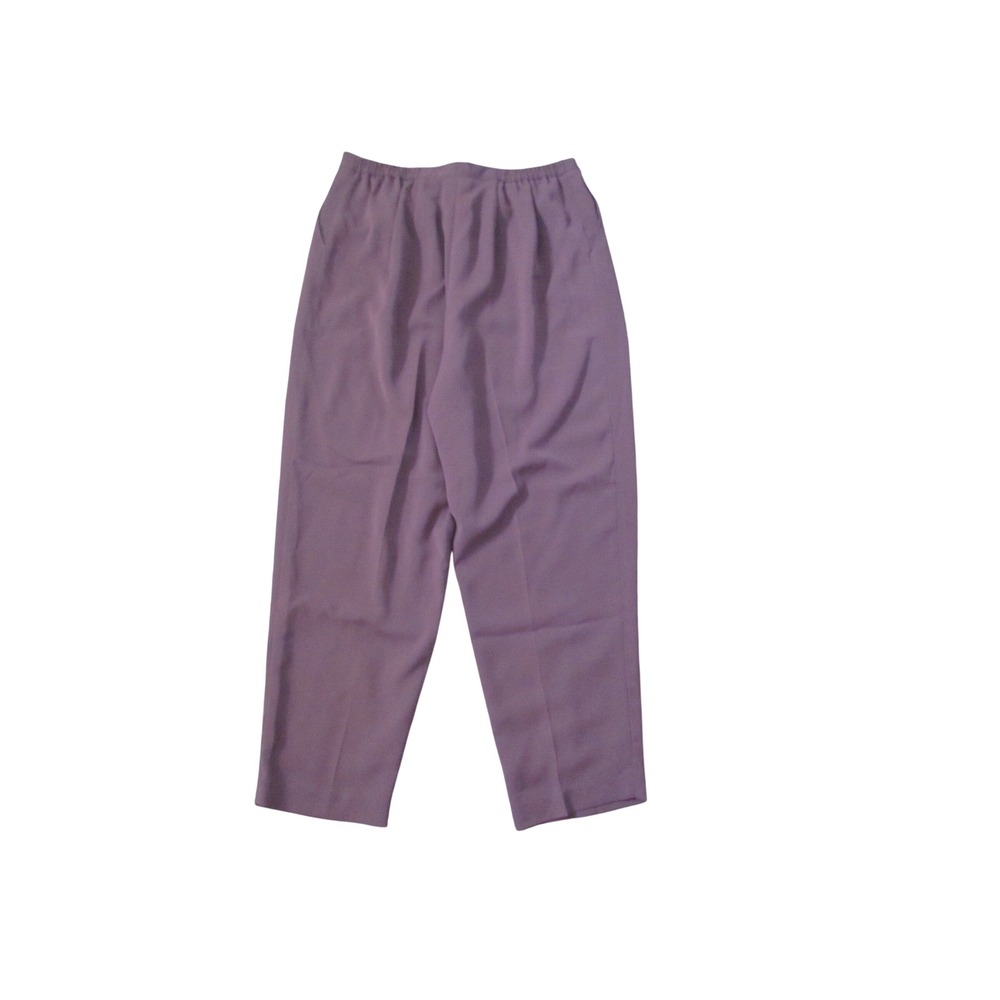 Sag Harbor Dress Pants 20W Mauve Purple Pleated Elastic Waist Tapered Trousers